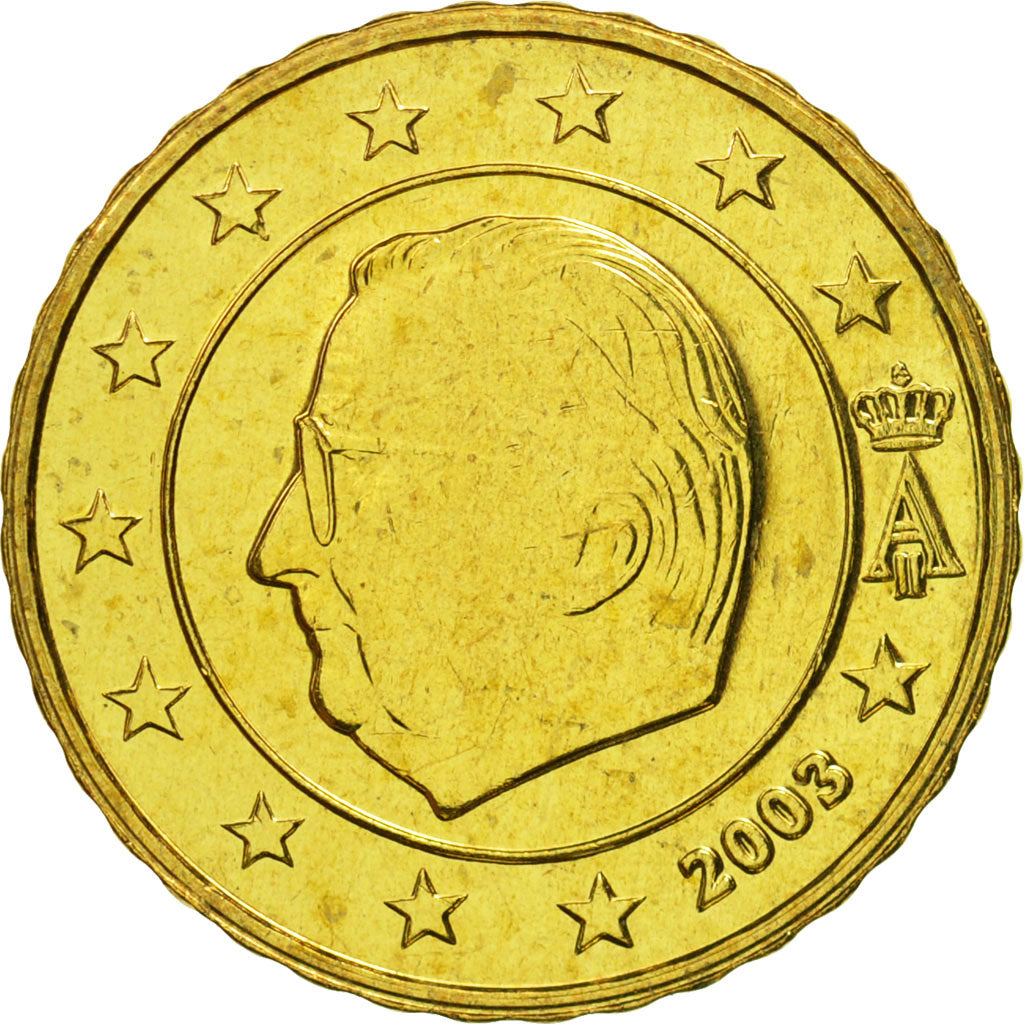 Belgium, 10 Euro Cent, 2003, MS(65-70), Brass, KM:227