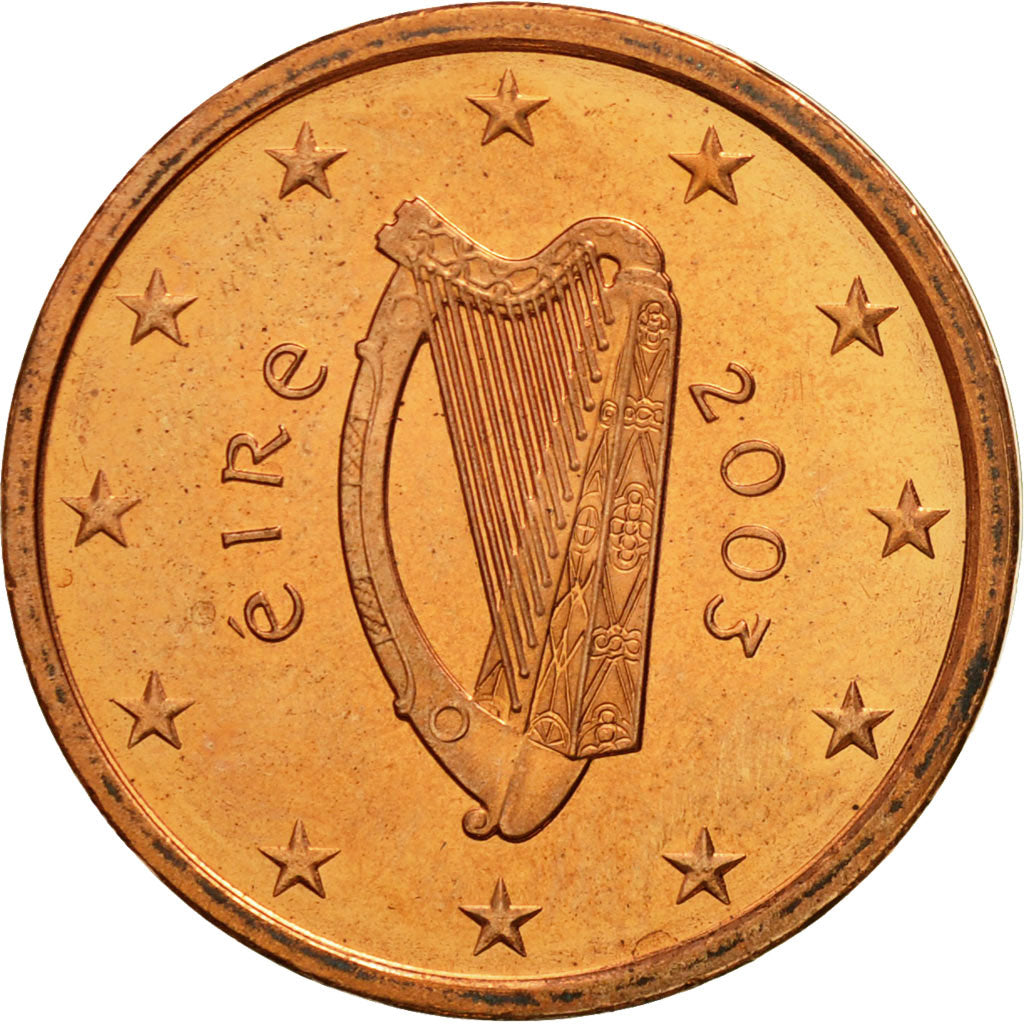 REPUBLIKA IRLANDII, 2 Euro Cent, 2003, Sandyford, MS(65-70), Miedź platerowana