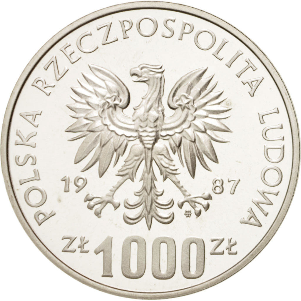 Moneta, Polonia, 1000 Zlotych, 1987, FDC, Argento, KM:Pr565