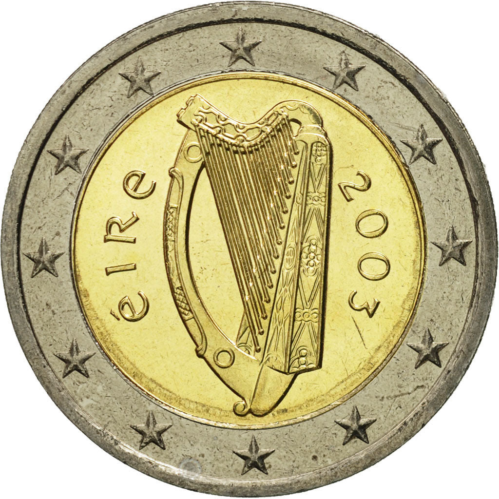 IRELAND REPUBLIC, 2 Euro, 2003, MS(65-70), Bi-Metallic, KM:39
