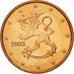 Finnland, Euro Cent, 2003, STGL, Copper Plated Steel, KM:98