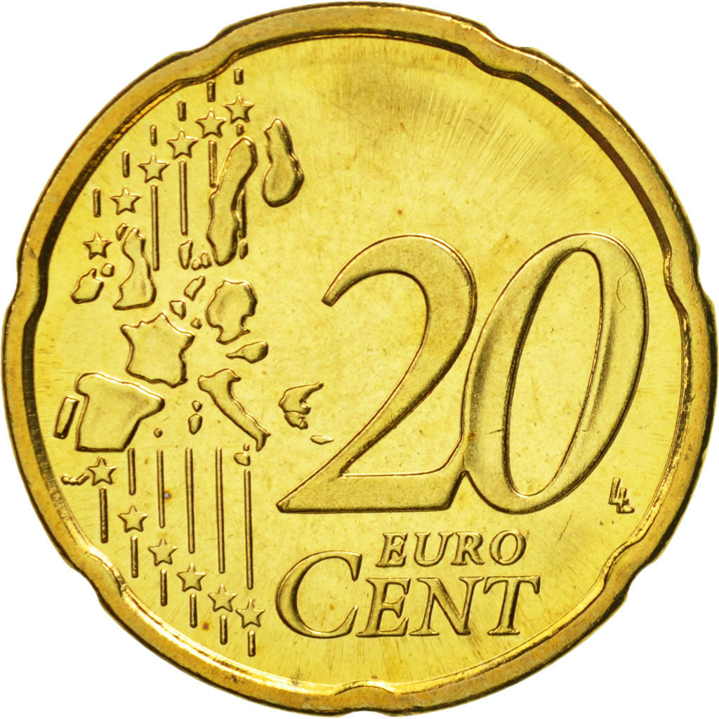 Finlandia, 20 Euro Cent, 2005, Vantaa, MS(65-70), Mosiądz, KM:102
