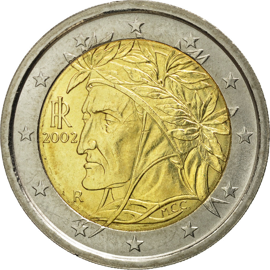Italy, 2 Euro, 2002, MS(65-70), Bi-Metallic, KM:217