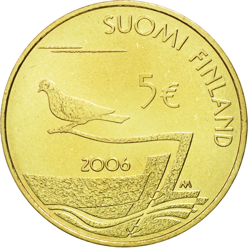 Finland, 5 Euro, 2006, Vantaa, MS(65-70), Brass, KM:123
