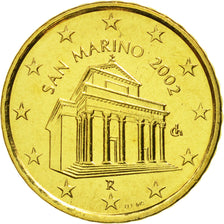 San Marino, 10 Euro Cent, 2002, MS(65-70), Brass, KM:443