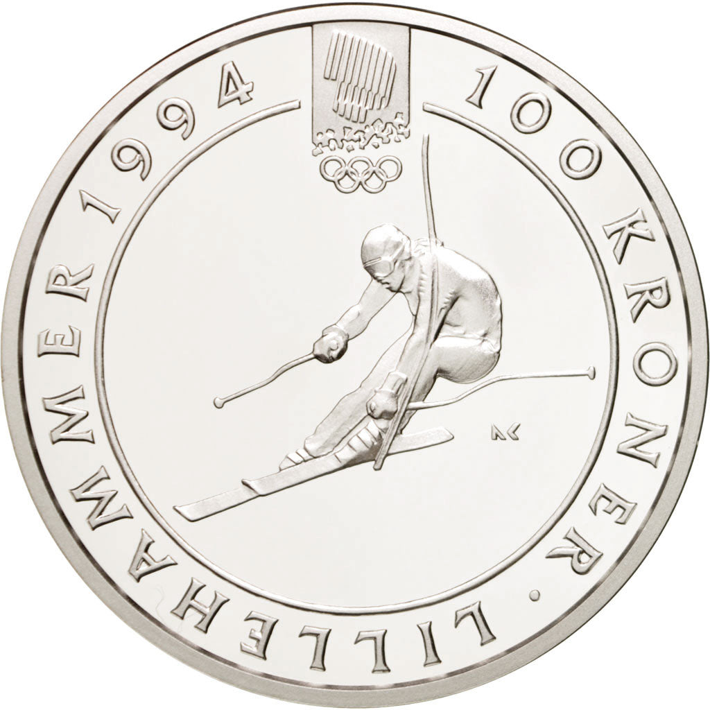 Moneta, Norvegia, Harald V, 100 Kroner, 1993, FDC, Argento, KM:450