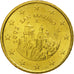 San Marino, 50 Euro Cent, 2002, MS(65-70), Brass, KM:445