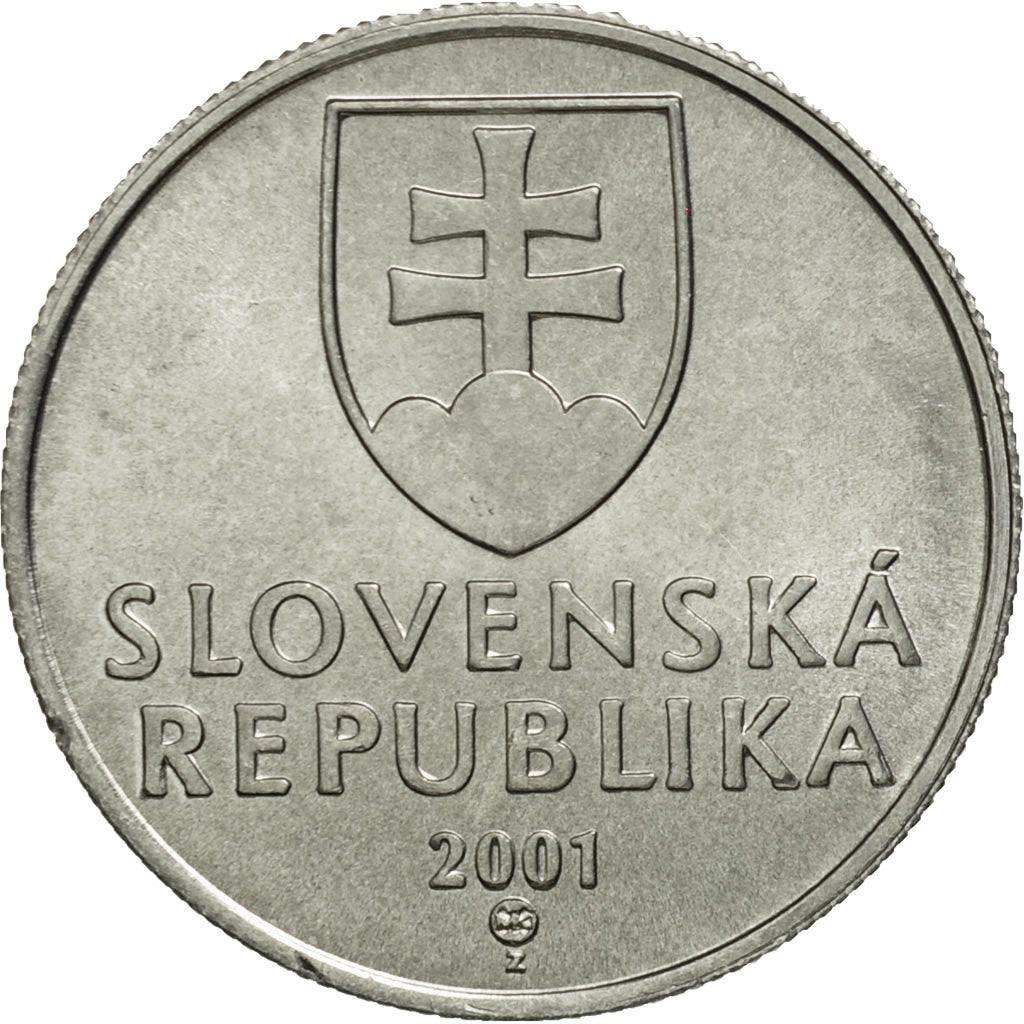 Coin, Slovakia, 20 Halierov, 2001, MS(65-70), Aluminum, KM:18