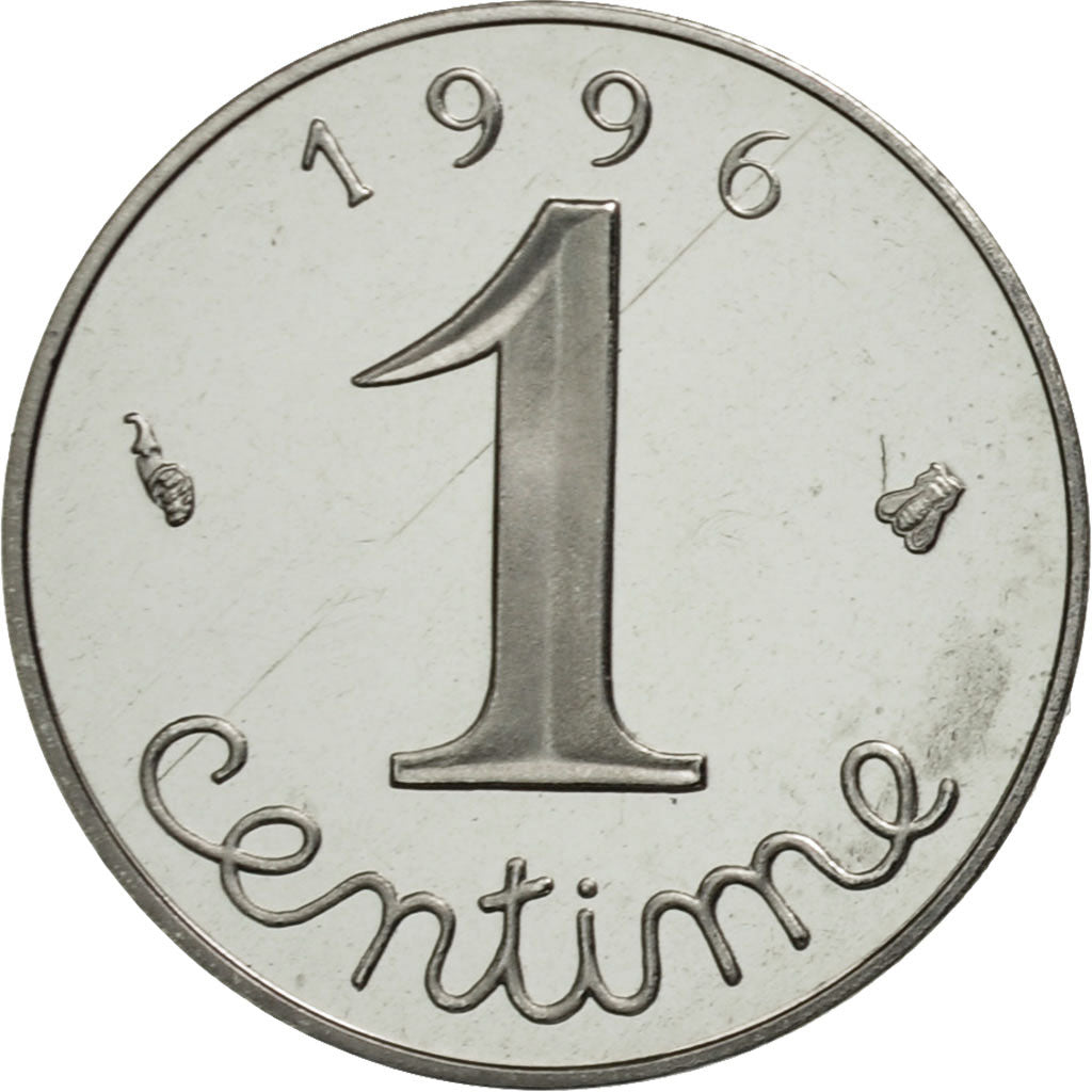 France, Épi, Centime, PROOF, 1996, Paris, MS(65-70), Stainless Steel, KM:928