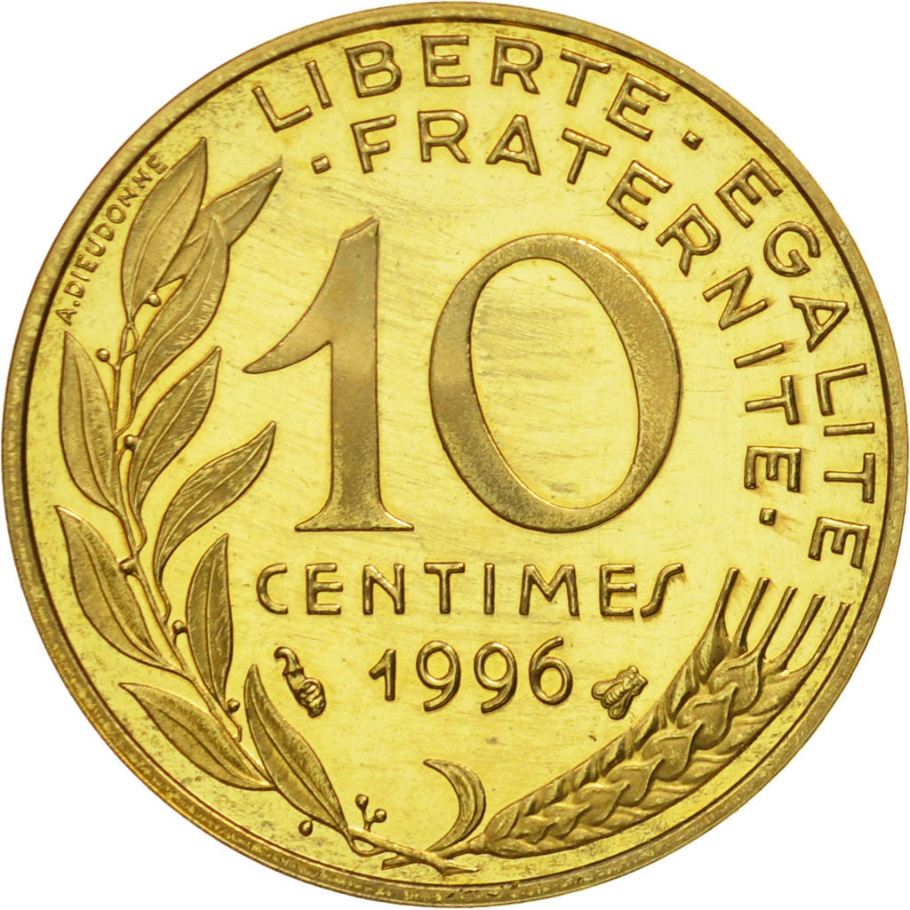 France, Marianne, 10 Centimes, PROOF, 1996, MS(65-70), Aluminum-Bronze, KM:929