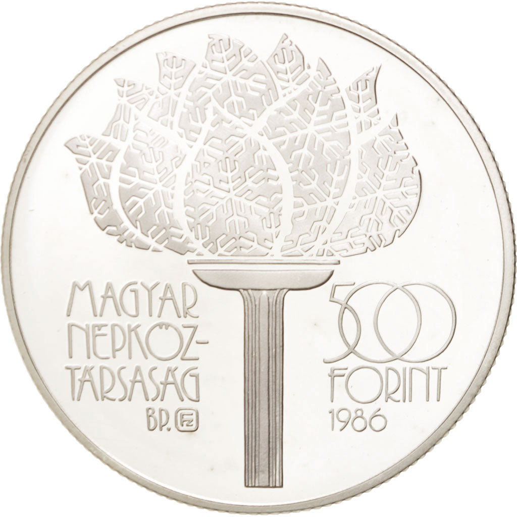 Moneta, Ungheria, 500 Forint, Otszaz, 1986, FDC, Argento, KM:659