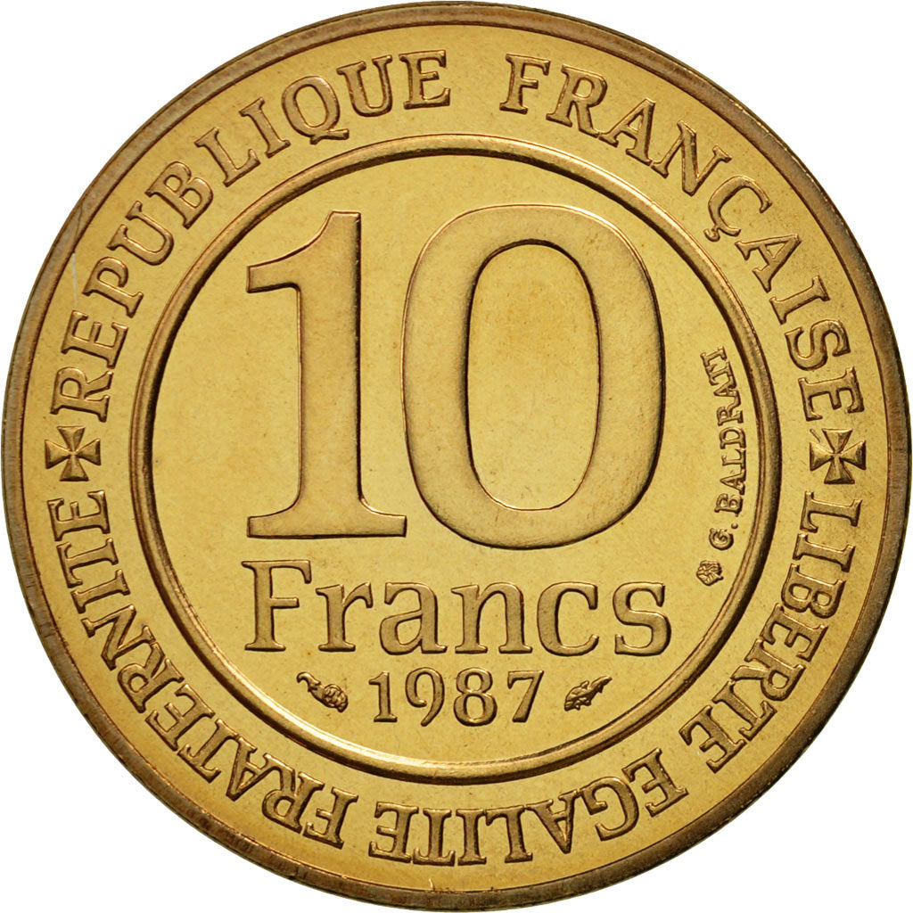 Coin, France, Hugues Capet, 10 Francs, 1987, Paris, MS(65-70), Silver, KM:961