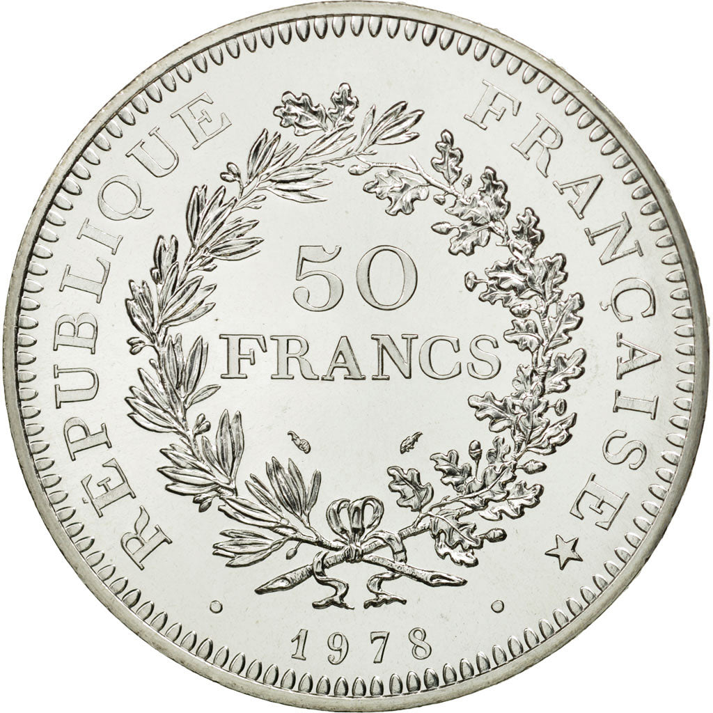 Coin, France, Hercule, 50 Francs, 1978, Paris, MS(65-70), Silver, KM:941.1