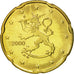 Finland, 20 Euro Cent, 2000, MS(65-70), Brass, KM:102