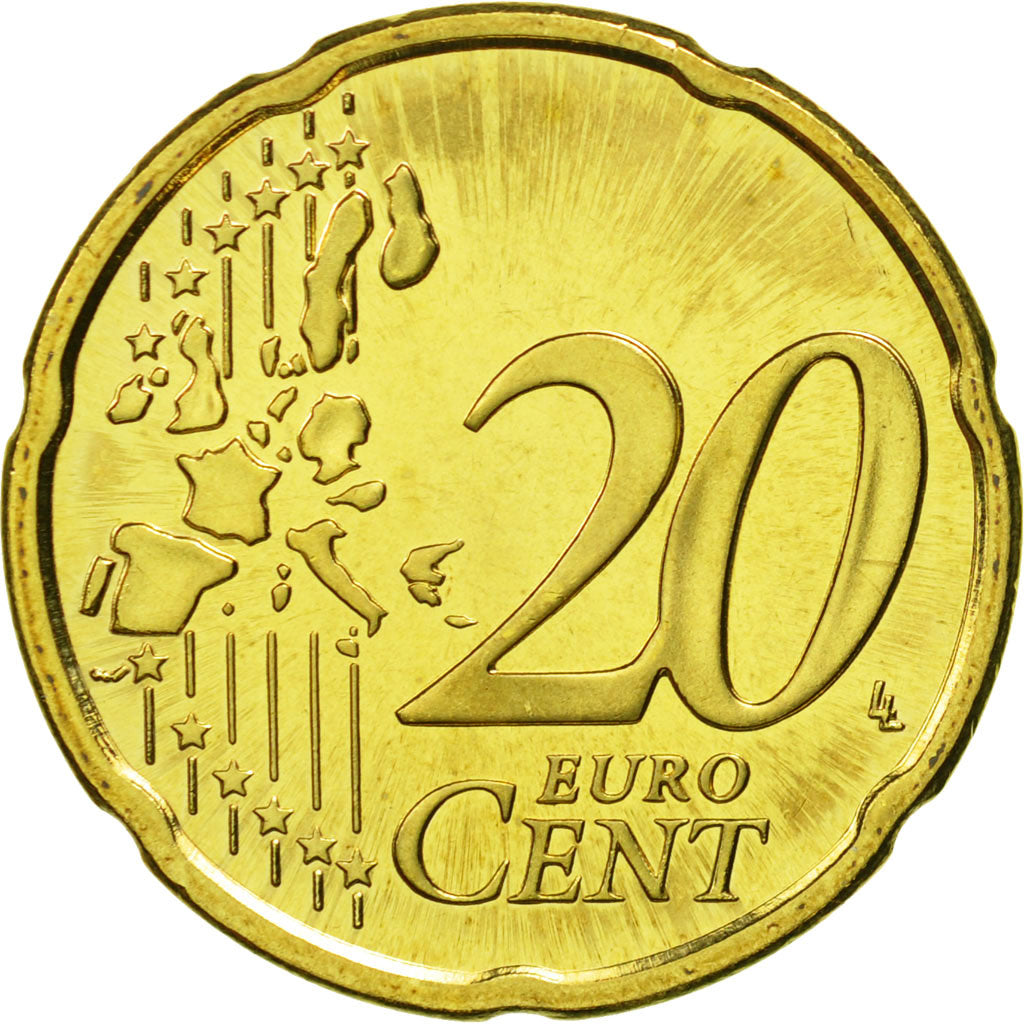 Finland, 20 Euro Cent, 2000, MS(65-70), Brass, KM:102