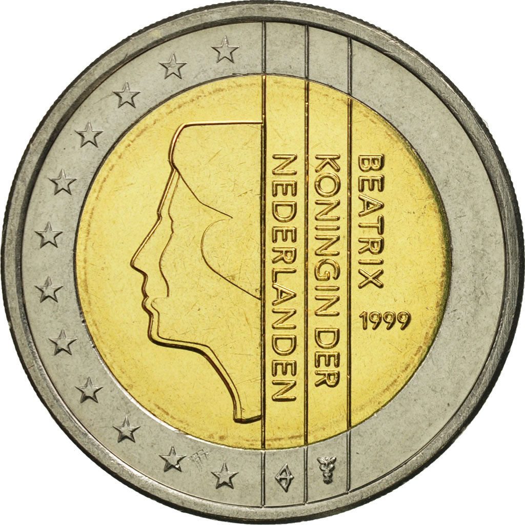 Netherlands, 2 Euro, 1999, MS(65-70), Bi-Metallic, KM:241