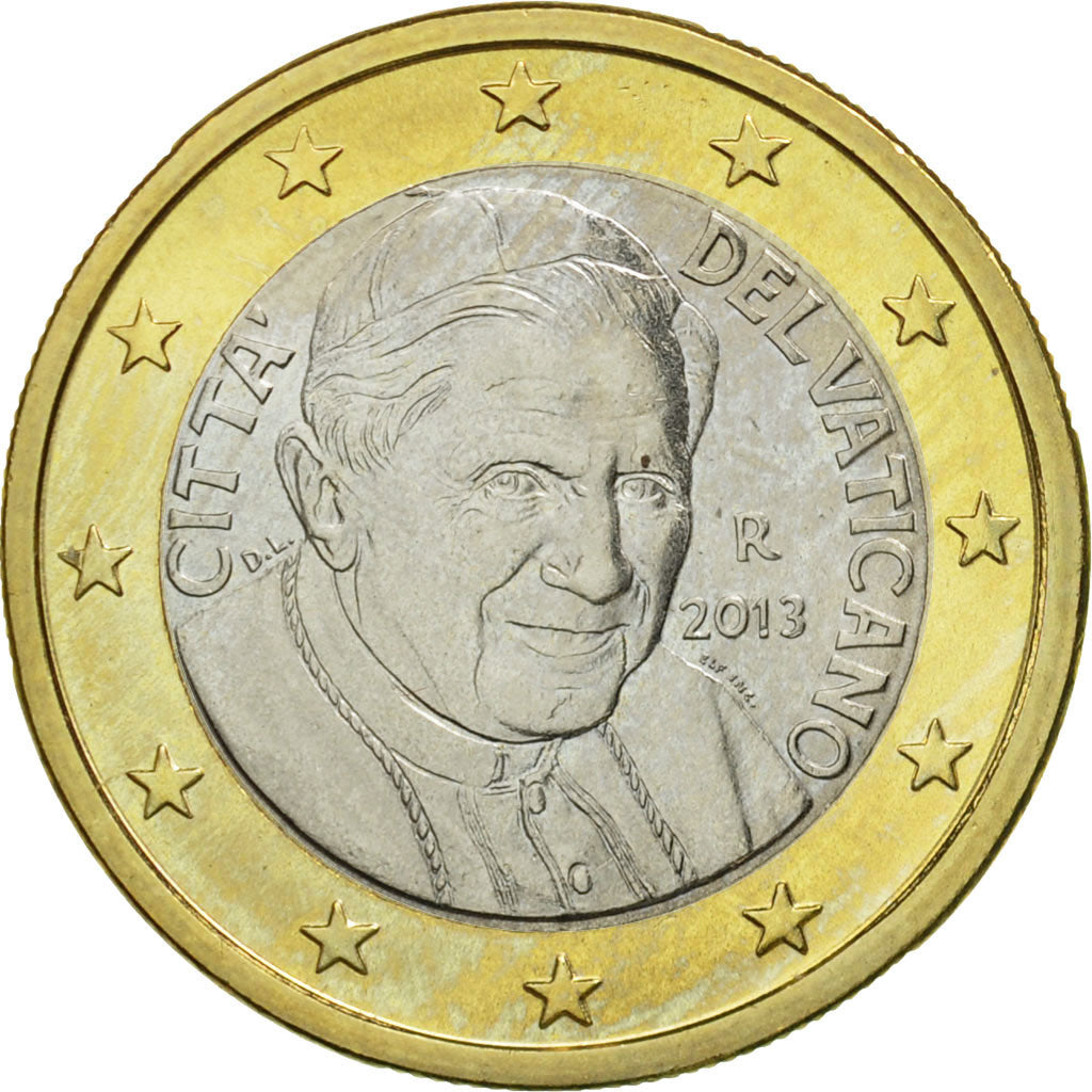 VATICAN CITY, Euro, 2013, MS(65-70), Bi-Metallic, KM:388