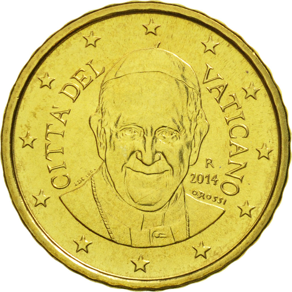Cité du Vatican, 10 Euro Cent, 2014, FDC, Laiton
