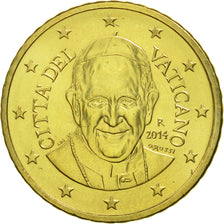 VATICAN CITY, 50 Euro Cent, 2014, MS(65-70), Brass