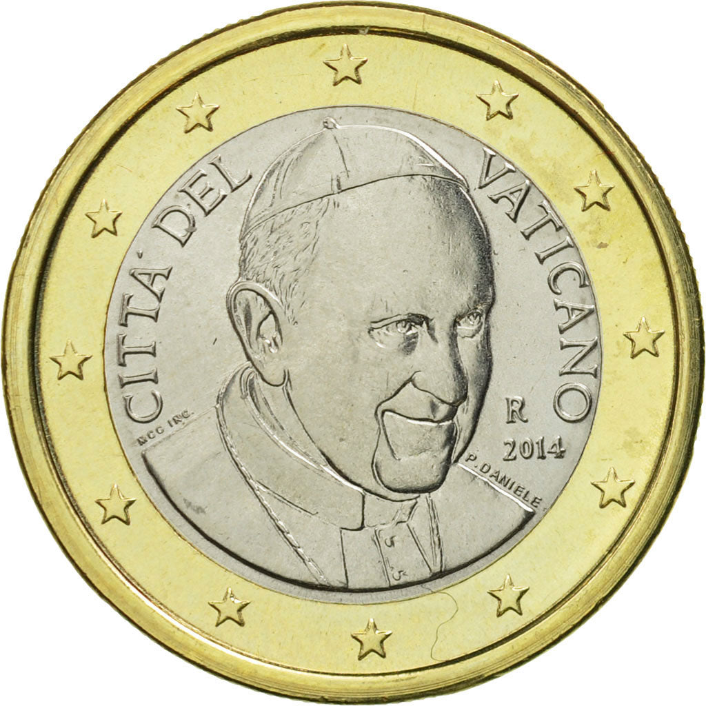 VATICAN CITY, 1 Euro, 2014, MS(65-70), Bi-Metallic
