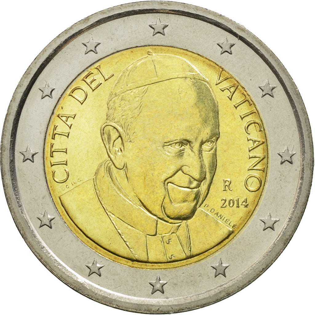 VATICAN CITY, 2 Euro, 2014, MS(65-70), Bi-Metallic