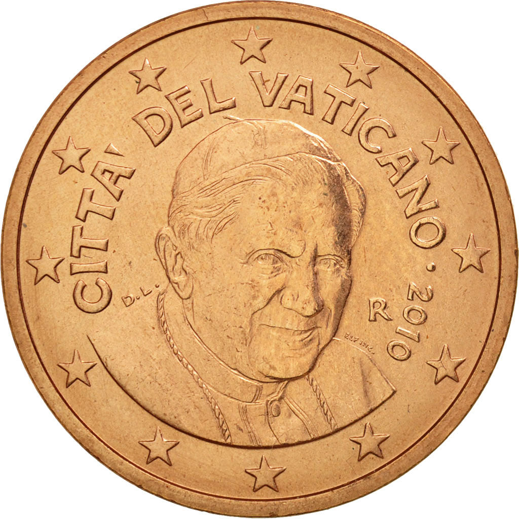 VATICAN CITY, 5 Euro Cent, 2010, MS(65-70), Copper Plated Steel, KM:377