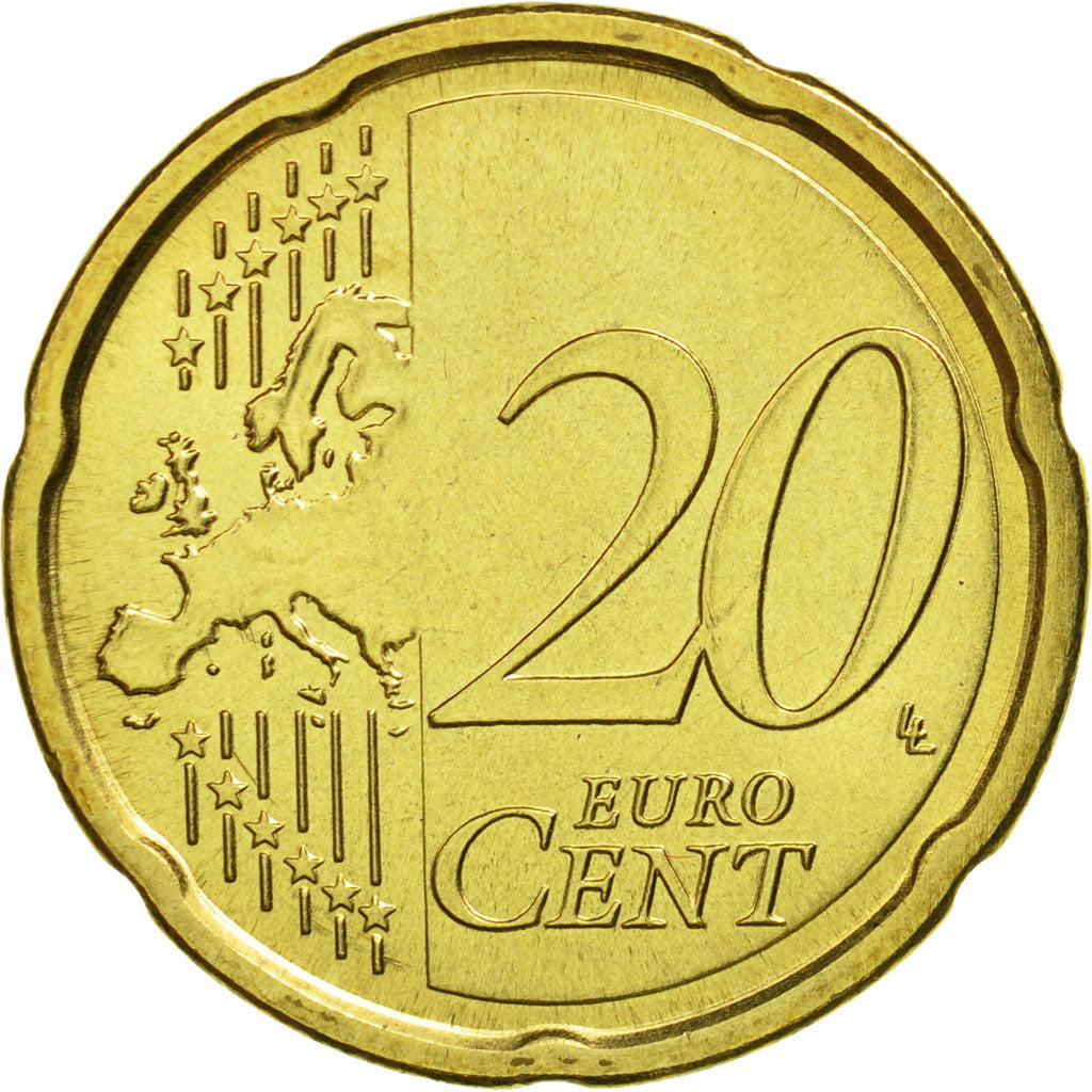 VATICAN CITY, 20 Euro Cent, 2010, MS(65-70), Brass, KM:386