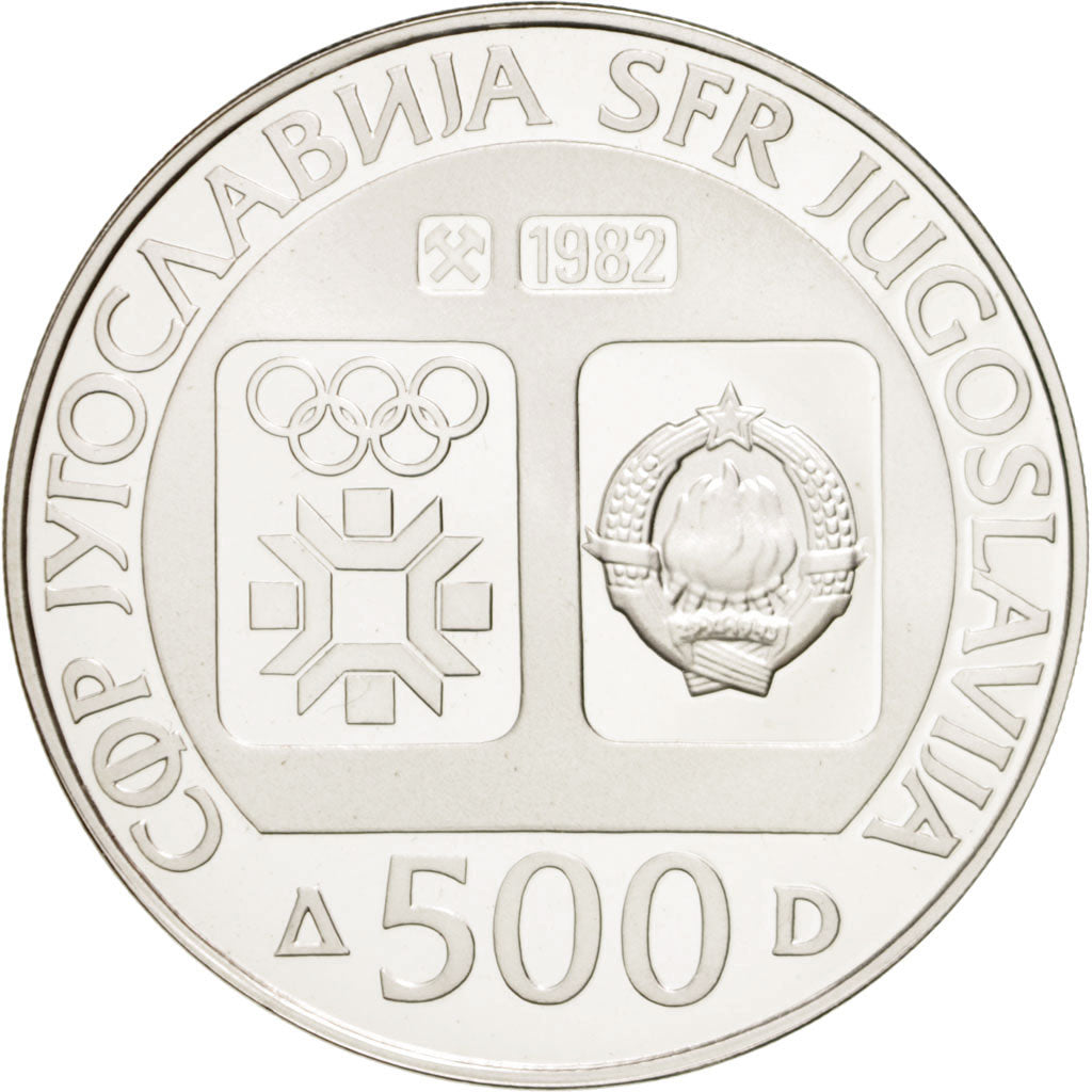 Munten, Joegoslaviëe, 500 Dinara, 1982, FDC, Zilver, KM:92