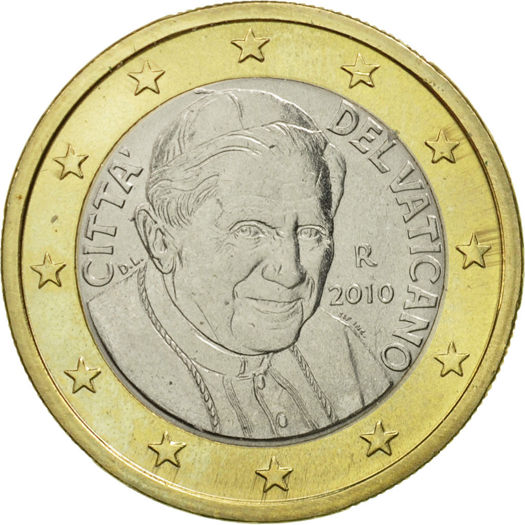 VATICAN CITY, Euro, 2010, MS(65-70), Bi-Metallic, KM:388
