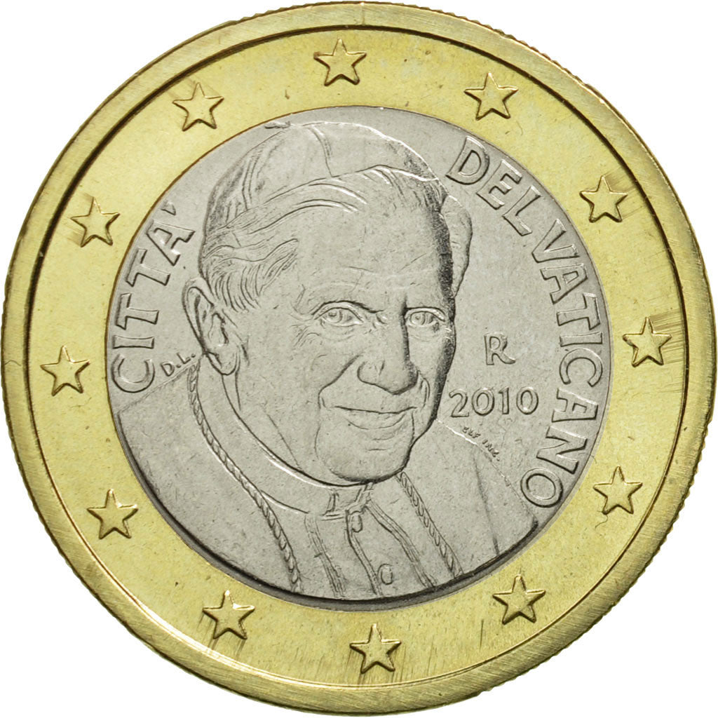 VATICAN CITY, Euro, 2010, MS(65-70), Bi-Metallic, KM:388