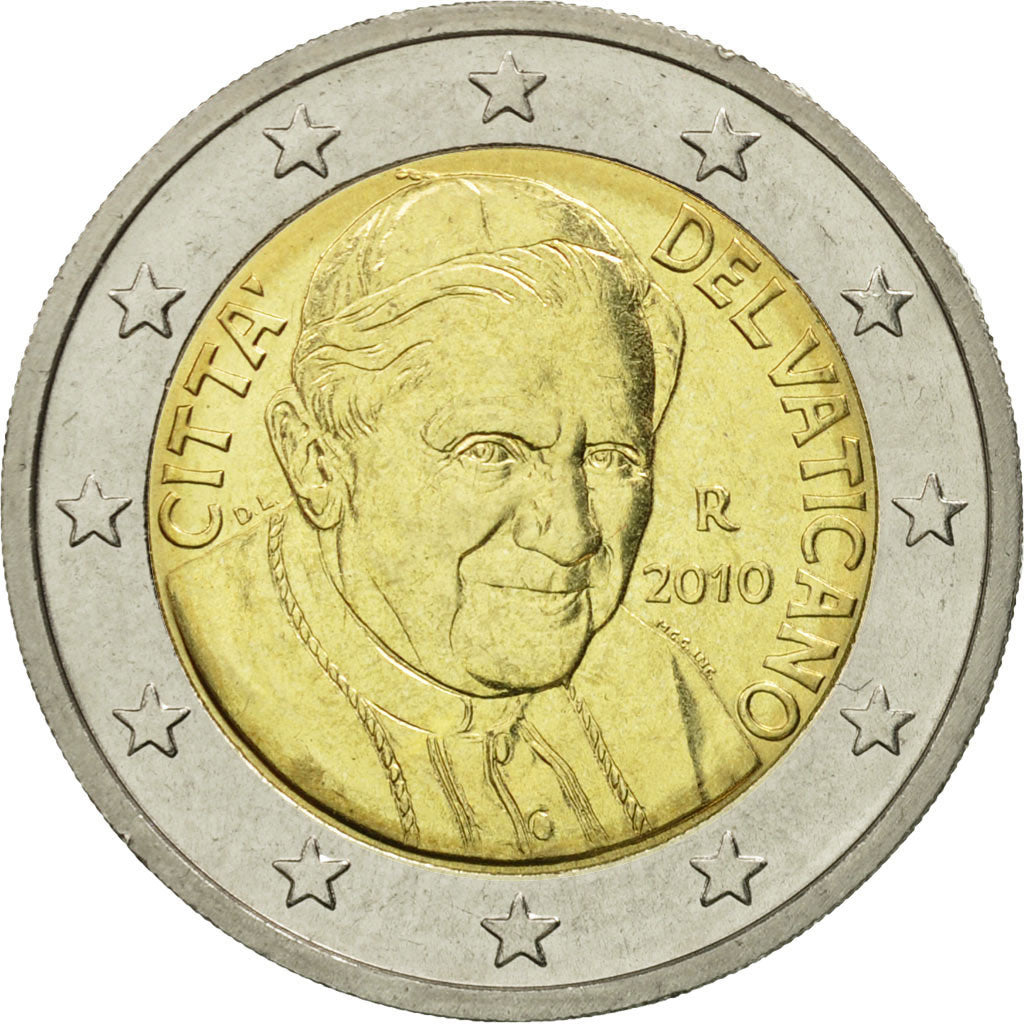 VATICAN CITY, 2 Euro, 2010, MS(65-70), Bi-Metallic, KM:389