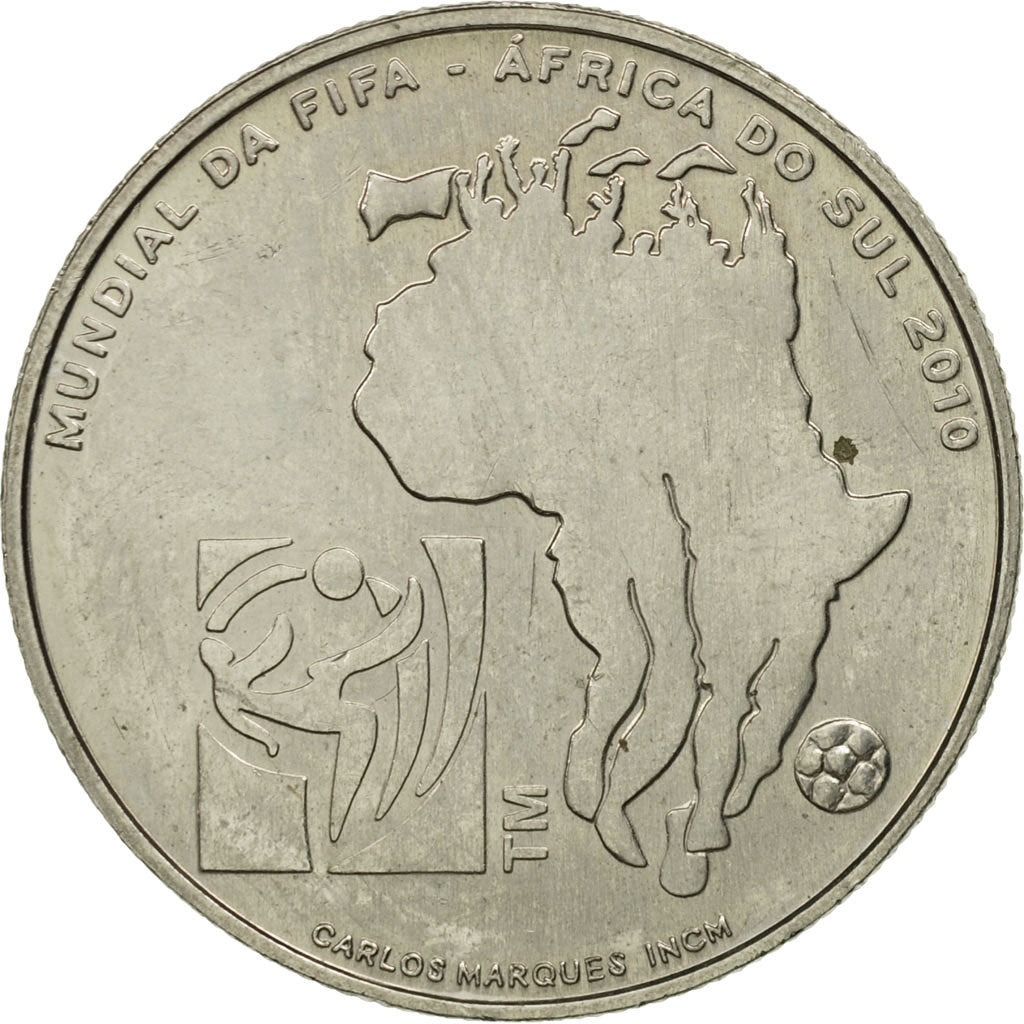Portugal, 2-1/2 Euro, Coupe du Monde FIFA, 2010, MS(63), Copper-nickel