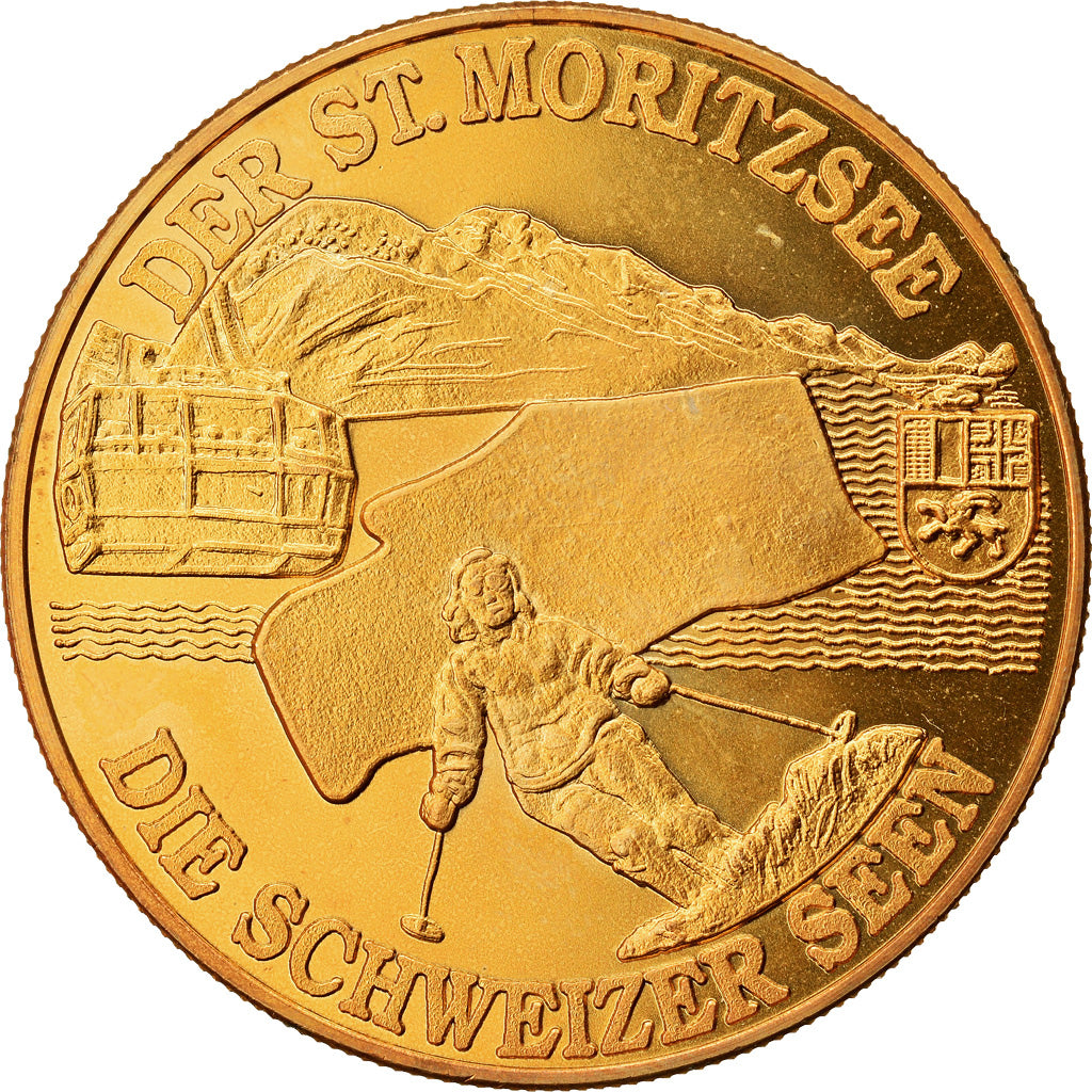 Switzerland, Medal, Der Saint Moritzsee, die Schweizer Seen, MS(64)