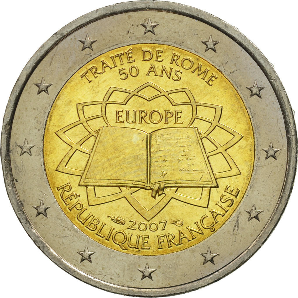 Francia, 2 Euro, Traité de Rome 50 ans, 2007, SPL, Bi-metallico, KM:1460