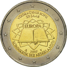Netherlands, 2 Euro, Traité de Rome 50 ans, 2007, MS(63), Bi-Metallic