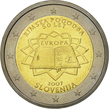 Slovenia, 2 Euro, Traité de Rome 50 ans, 2007, MS(63), Bi-Metallic