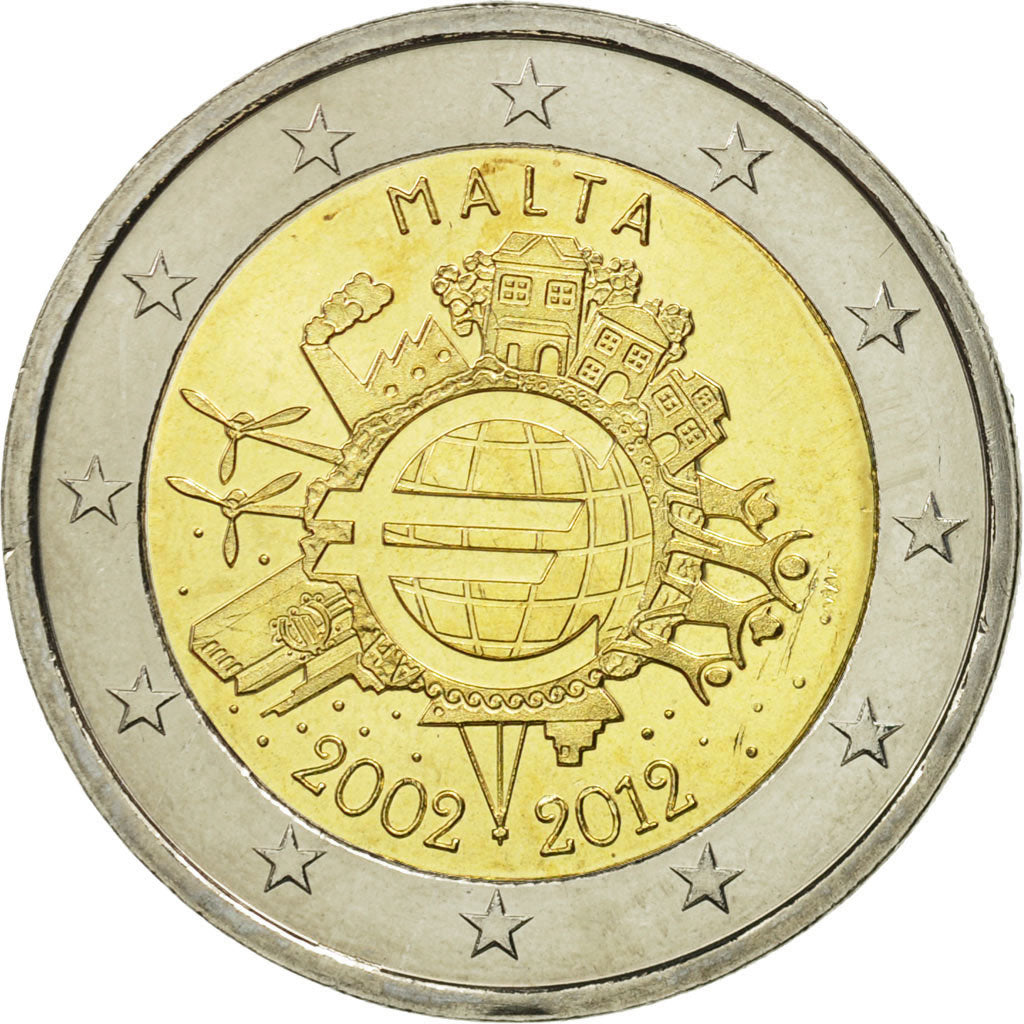 Malta, 2 Euro, €uro 2002-2012, 2012, MS(63), Bi-Metallic