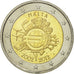 Malta, 2 Euro, €uro 2002-2012, 2012, MS(63), Bi-Metallic