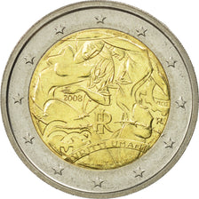 Italy, 2 Euro, Human Rights, 2008, MS(63), Bi-Metallic, KM:301