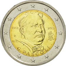 Włochy, 2 Euro, Giovanni Pascoli, 2012, Rome, MS(63), Bimetaliczny, KM:355