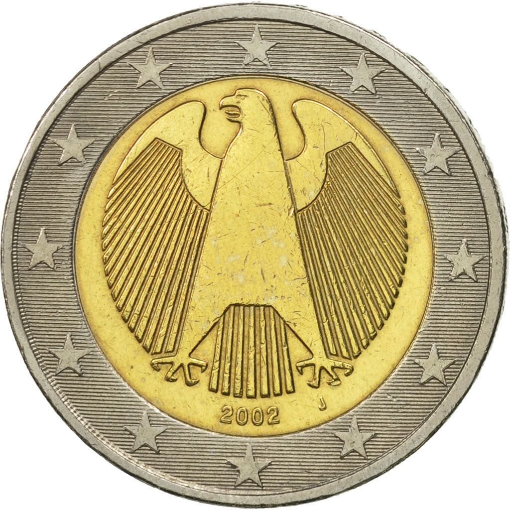 GERMANY - FEDERAL REPUBLIC, 2 Euro, 2002, AU(55-58), Bi-Metallic, KM:214