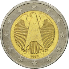 GERMANY - FEDERAL REPUBLIC, 2 Euro, 2002, AU(55-58), Bi-Metallic, KM:214