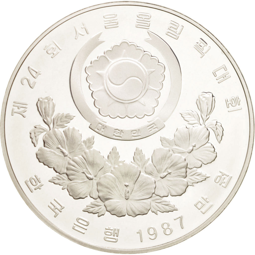 KOREA-SOUTH, 10000 Won, 1987, KM #62, MS(65-70), Silver, 40, 33.61
