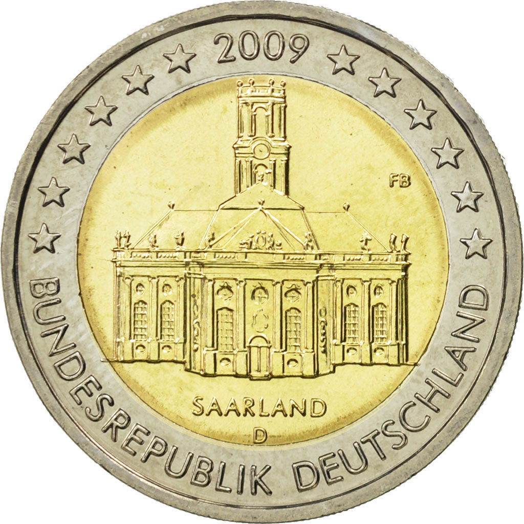 République fédérale allemande, 2 Euro, Saarland, 2009, SPL, Bi-Metallic