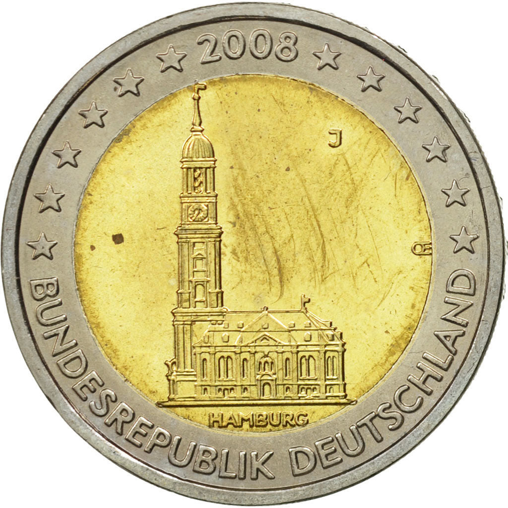 République fédérale allemande, 2 Euro, Hambourg, 2008, SUP, Bi-Metallic