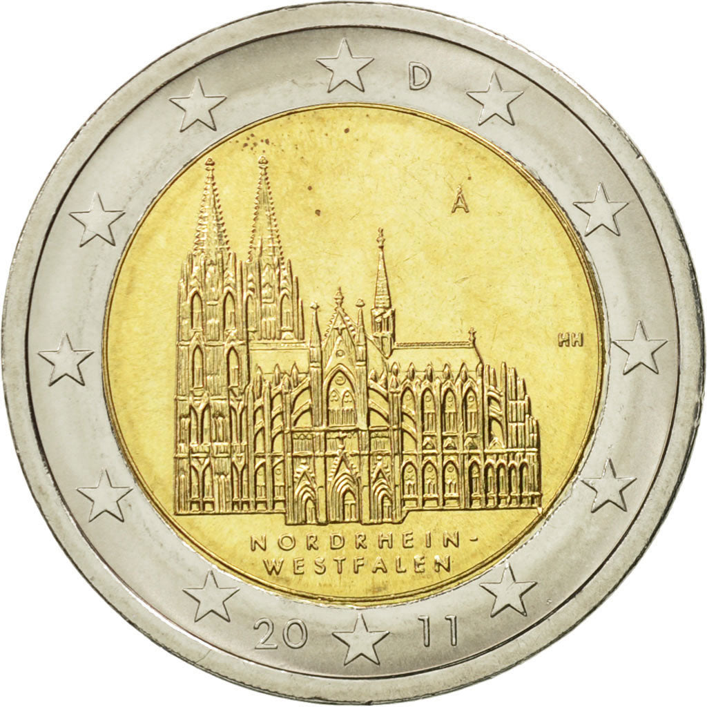 GERMANY - FEDERAL REPUBLIC, 2 Euro, R N W, 2011, MS(63), Bi-Metallic, KM:293