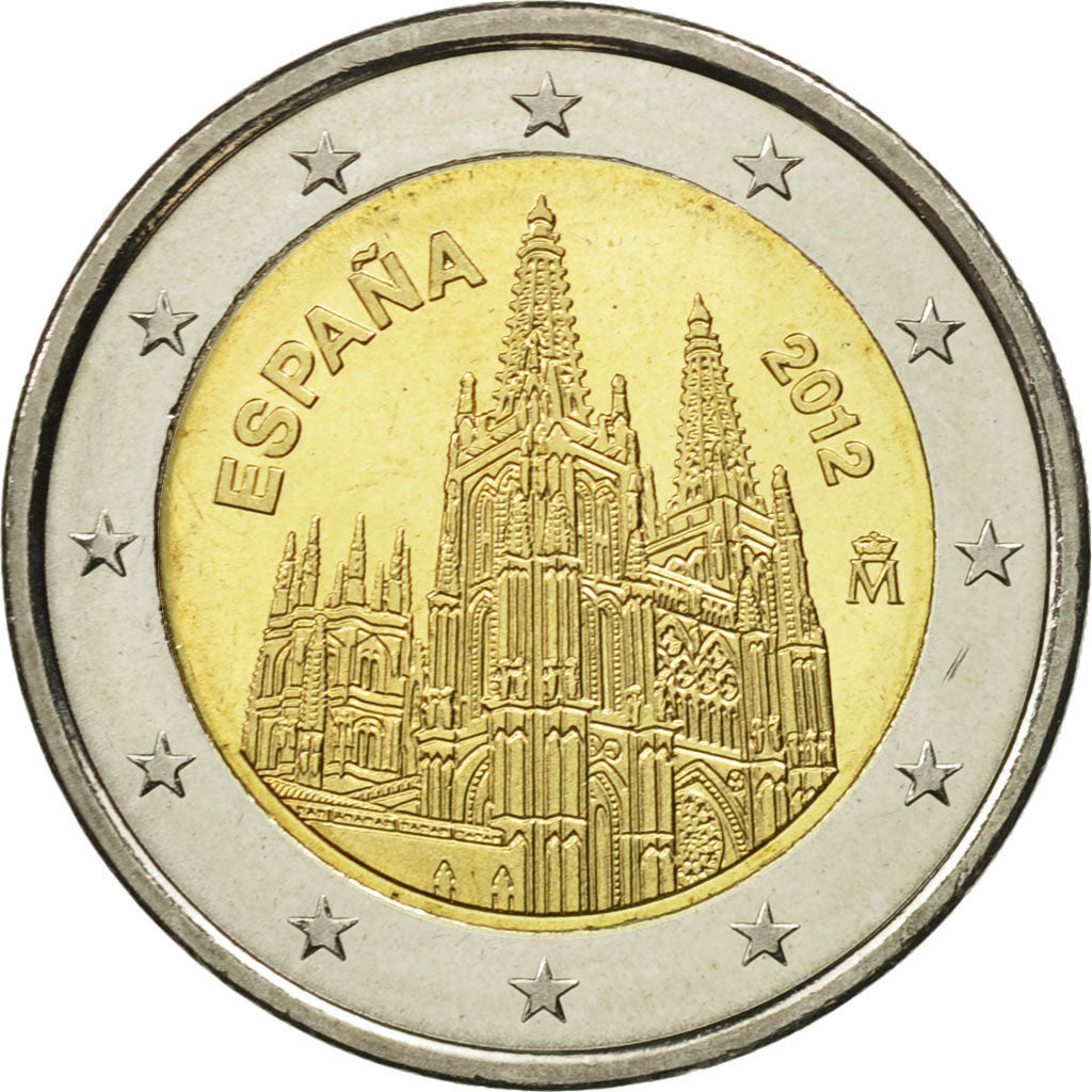Spain, 2 Euro, Burgos, 2012, MS(64), Bi-Metallic, KM:1254