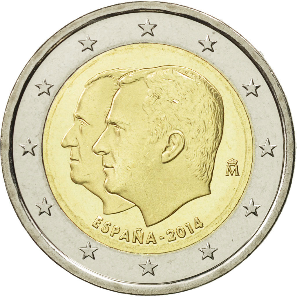 Spain, 2 Euro, Philippe VI, 2014, MS(64), Bi-Metallic