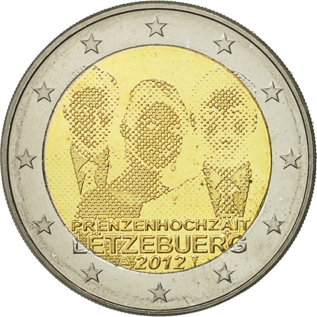 Luxembourg, 2 Euro, Prince wedding, 2012, MS(63), Bi-Metallic, KM:120