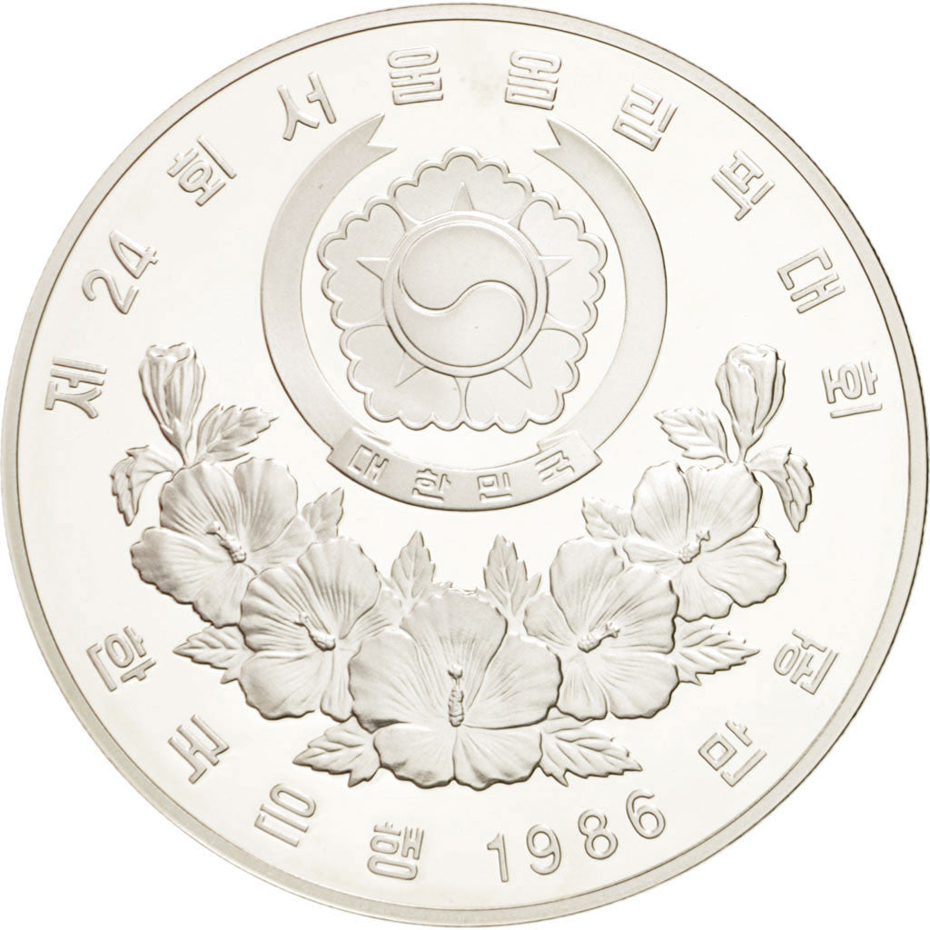 KOREA-SOUTH, 10000 Won, 1986, KM #56, MS(65-70), Silver, 40, 33.61